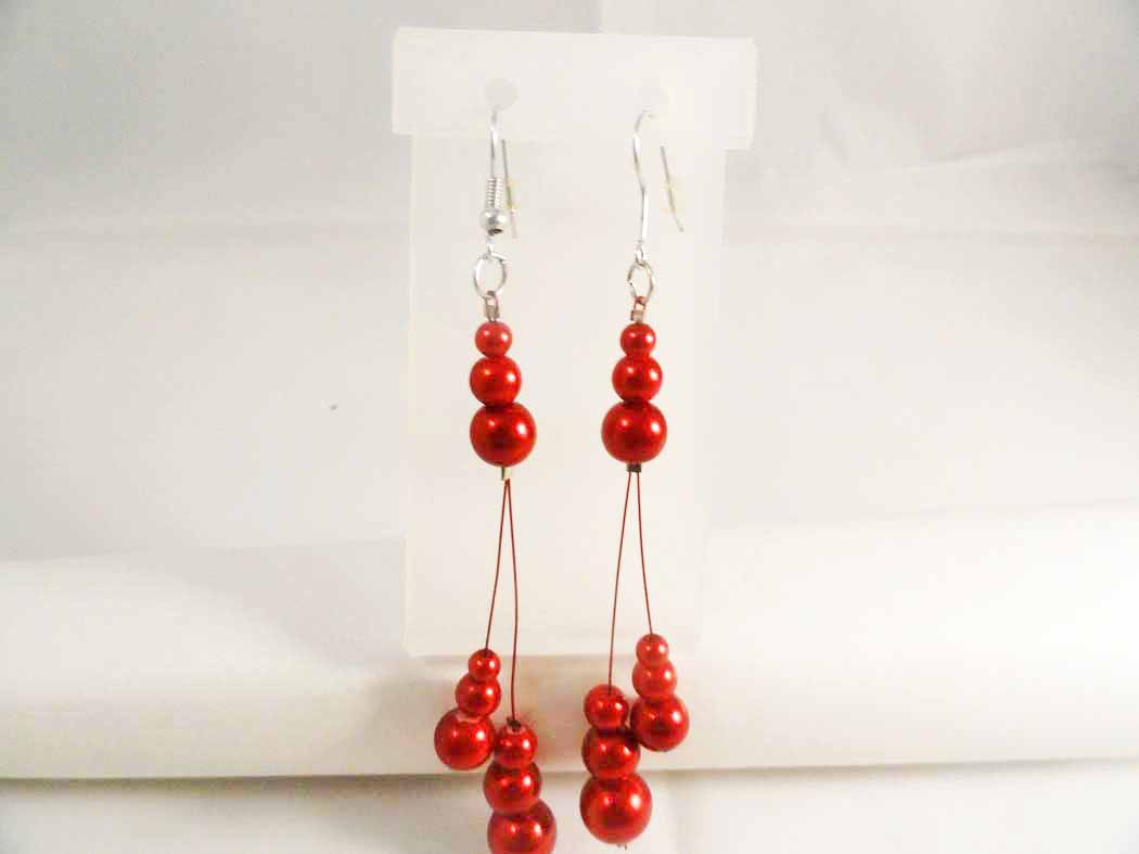 Party Pearls - Red Pearl Necklace & Earring Set - Chic Jewelry Boutiqu