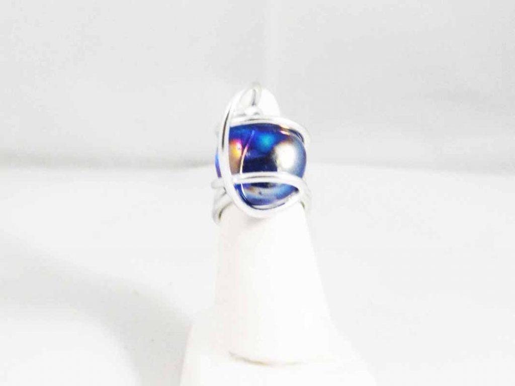 Blue Multicolored Glass Ring